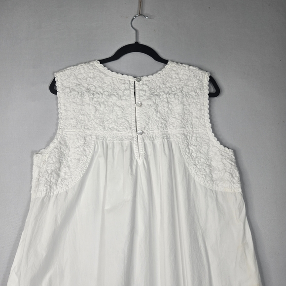 Sister Mary White Dress Size Large 100% Cotton Sleeveless Midi - Picture 11 of 16
